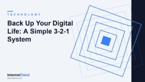 External drive and cloud icons illustrating how to back up your data with a 3-2-1 system