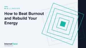 How to beat burnout: a calm workspace illustration for rebuilding energy and preventing exhaustion
