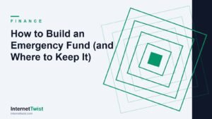 How to build an emergency fund illustration with InternetTwist twist motif in finance green