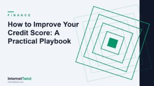 How to improve your credit score illustration with InternetTwist twist motif in finance green