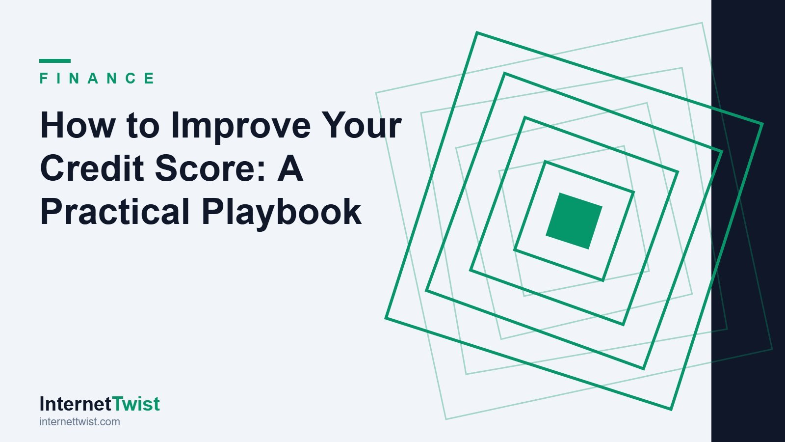 How to improve your credit score illustration with InternetTwist twist motif in finance green