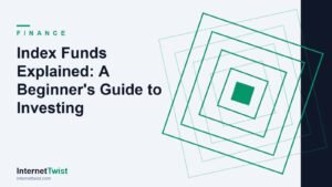 Index funds for beginners illustration with InternetTwist twist motif in finance green