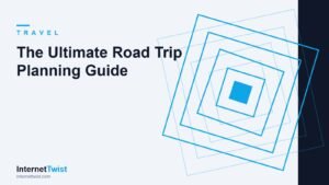 The ultimate road trip planning guide shown as a route and travel concept