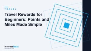 Beginner guide to travel points and miles illustrated as a rewards travel concept